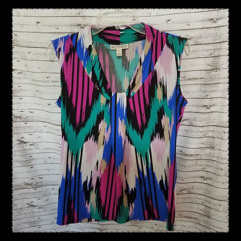 Dana Buchman colorful sleeveless top blouse Sz. s